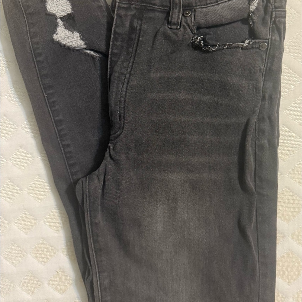 KanCan Women's Charcoal Straight Leg Jeans